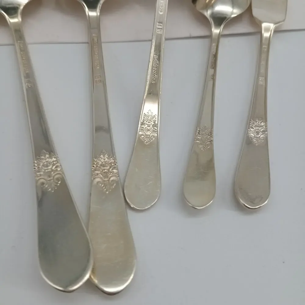5X Serving Rogers Bros ADORATION International SilverPlate Spoons Ladle Spreader